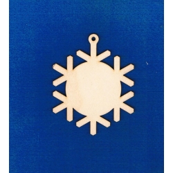 SKLEJKA #3mm Śnieżynka 10cm z kołem,  średnica koła 5,5 cm